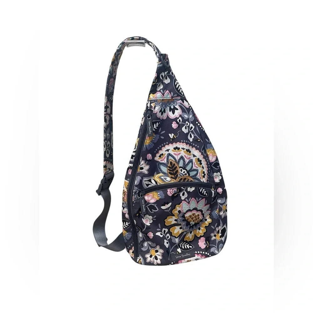 Vera Bradley Gray Floral Sling Backpack